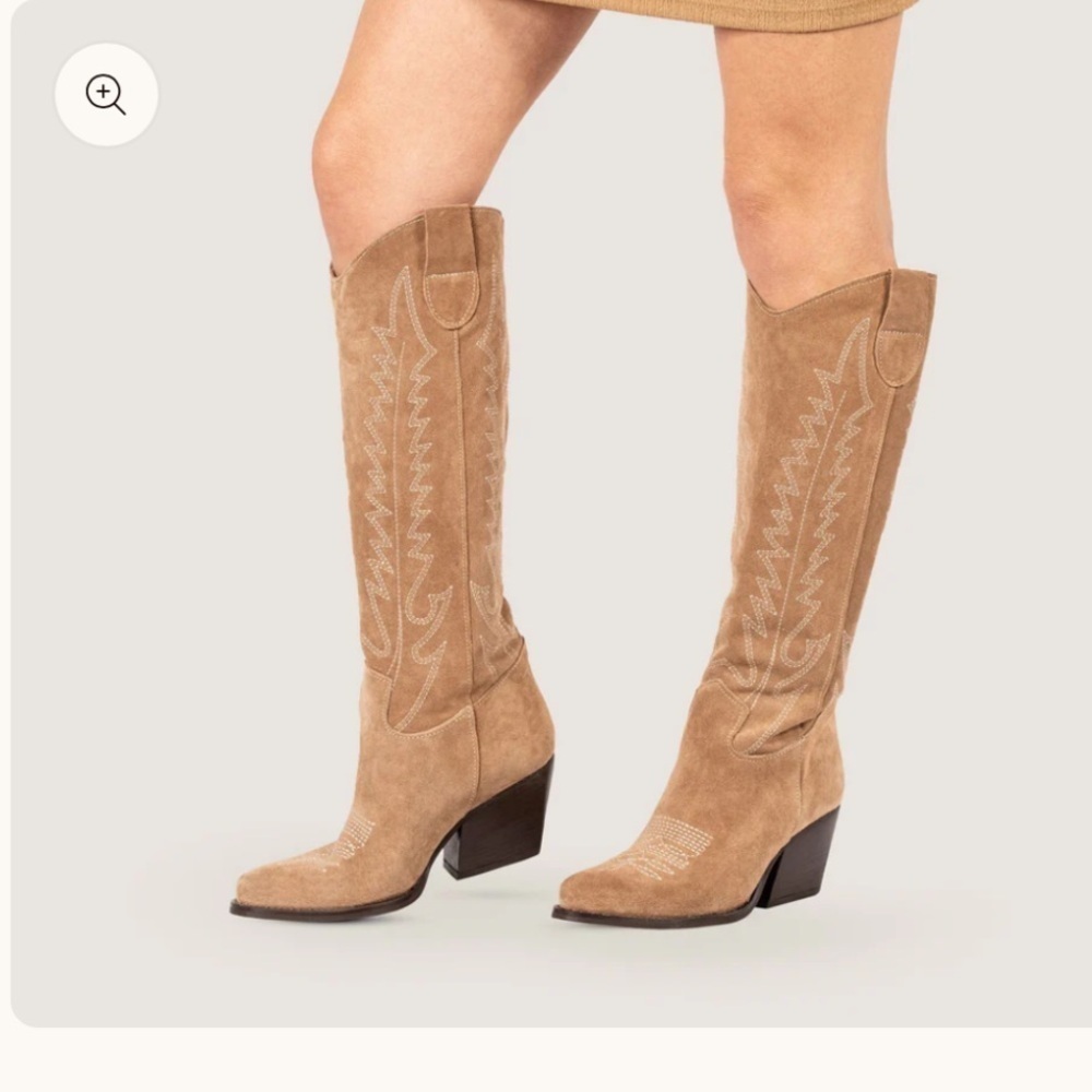 KALI shoes women’s Tan Suede western Boots sz 38 preloved like new - Picture 2 of 16